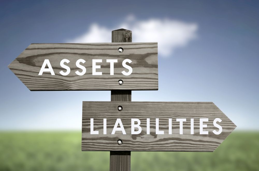 Road Signs Saying Assets And Liabilities 