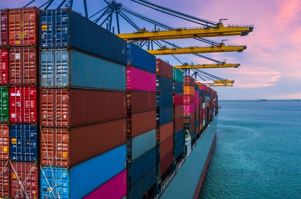 Import Containers On Ocean