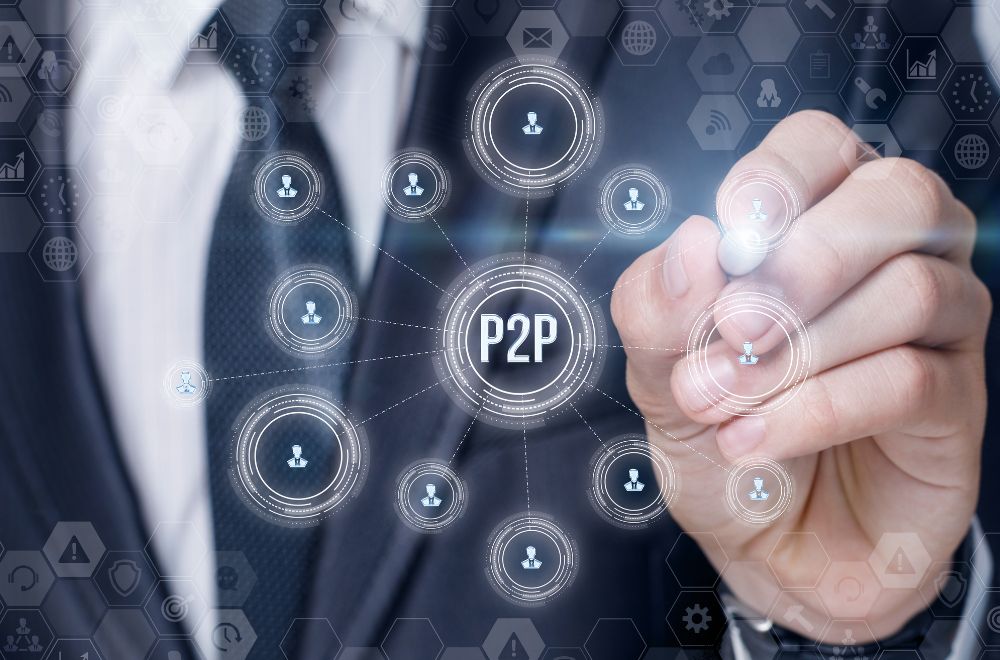 Peer-to-Peer Diagram And Businessman