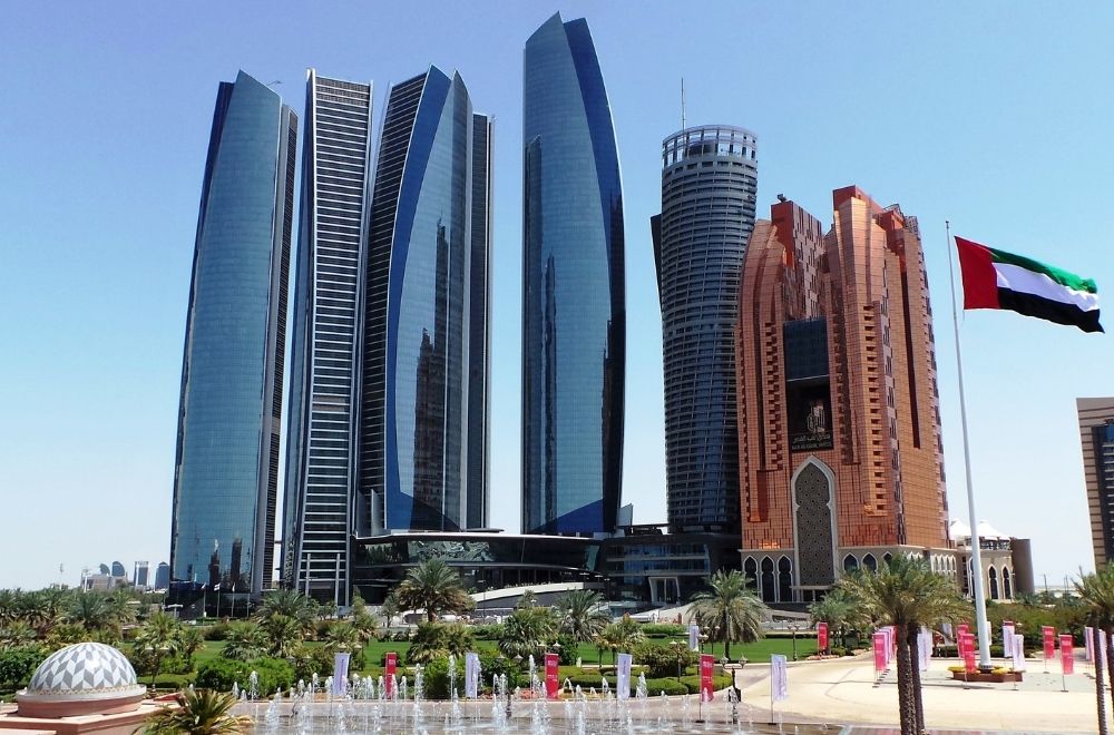 Buildings And Flag In UAE