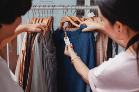 stock photo people shopping for clothing 