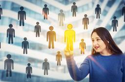 Woman Choosing Stick Figure