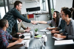 Boss Shaking Hands With Employee
