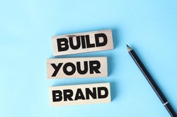 Blue Background With Words &quot;Build Your Brand&quot;