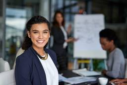 Professional management consultant in a business strategy meeting.