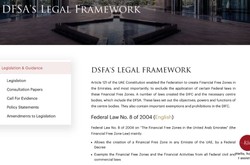 Screenshot Of DFSA Webpage For Forex Trading Law