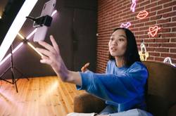 Influencer Filming At Desk