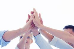 Employees High-Fiving