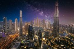 Buildings In The UAE At Night