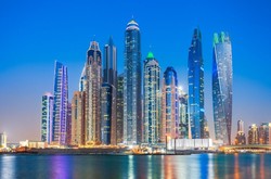 UAE Cityscape At Night