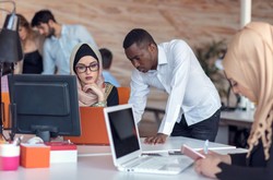 Small Tech Company Business Employees Working