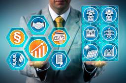 Corporate Governance Symbols And Businessman