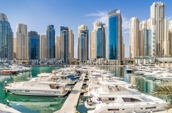 Dubai Marina With Boats