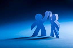 Human Paper Figures High-Fiving