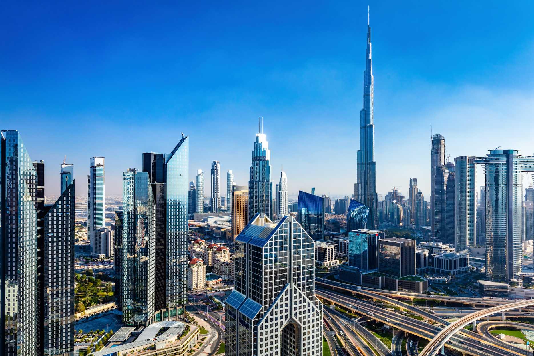 Dubai skyline with Burj Khalifa and modern business district, reflecting the UAE’s professional environment for long-term residency and business setup.
