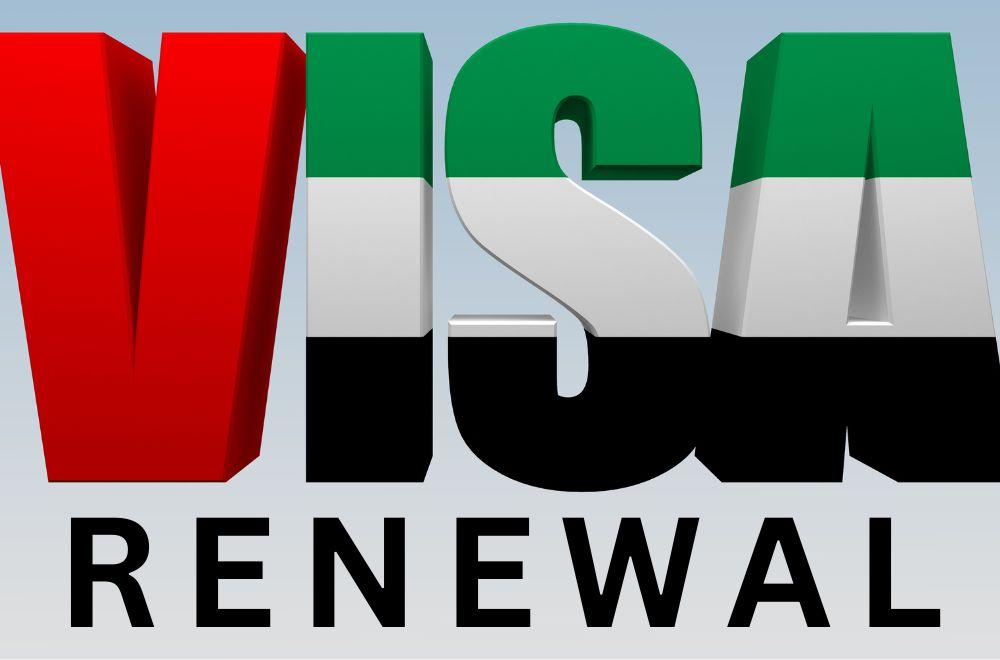 Visa Renewal Written In UAE Flag Colours